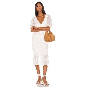 Song of Style Tala Midi Skirt  and Fia Top Set
in White M NWOT